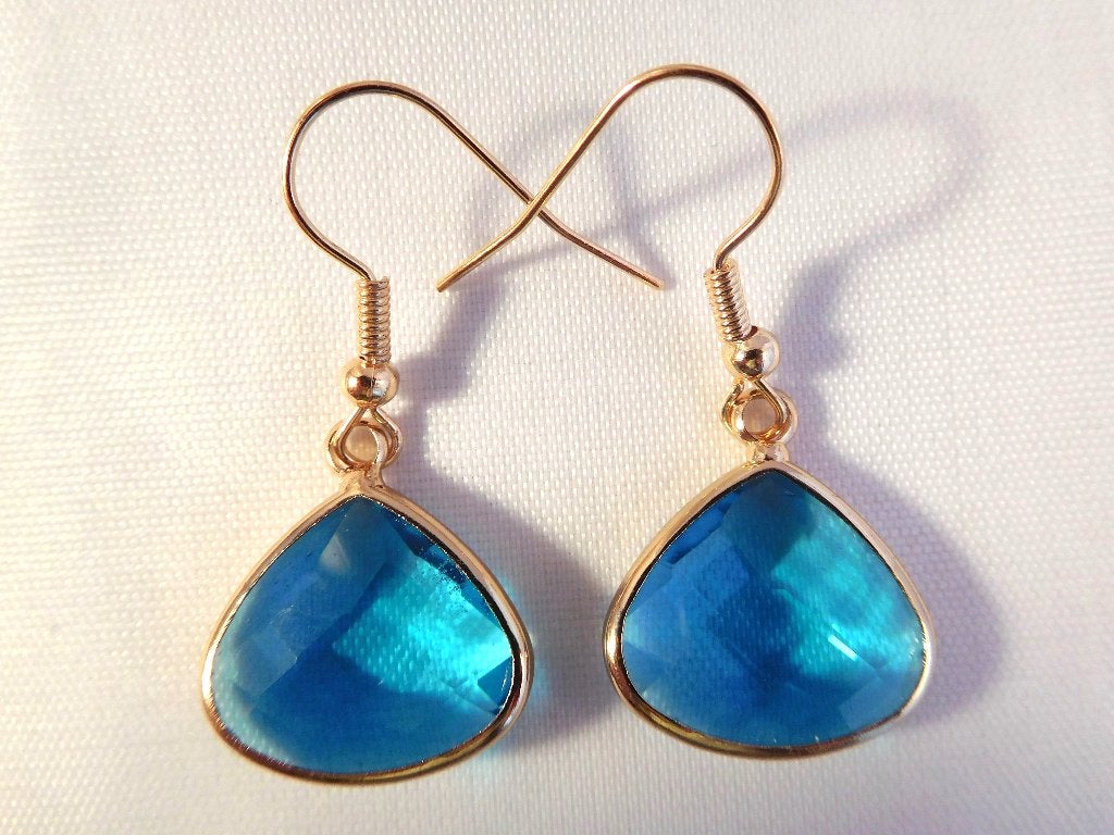Lichtblauwe oorbelletjes (H55778), Sieraden, Tassen en Uiterlijk, Oorbellen, Hangers, Blauw, Nieuw, Ophalen of Verzenden
