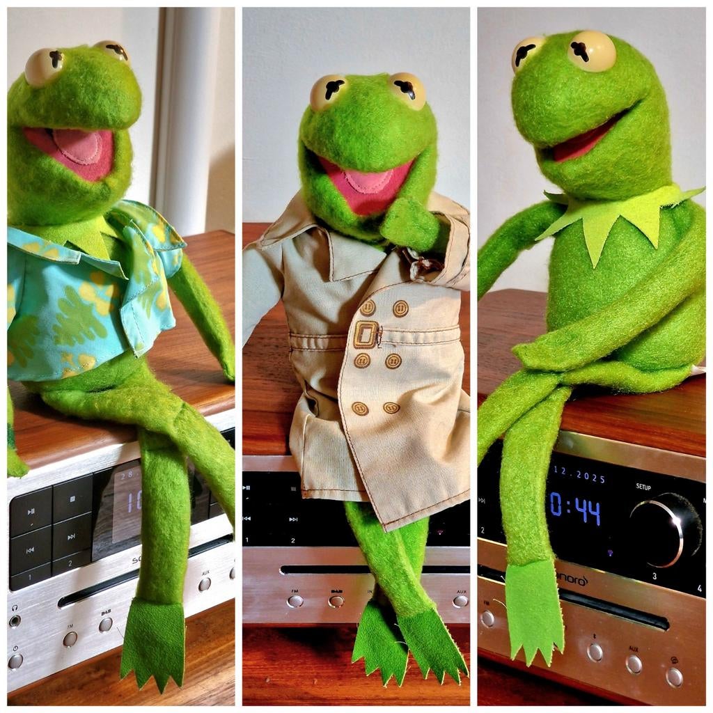 Dress-Up Kermit de Kikker 1981 Fisher Price Muppets Muppet, Ophalen of Verzenden, Gebruikt, Pop, Levensecht of Reborn