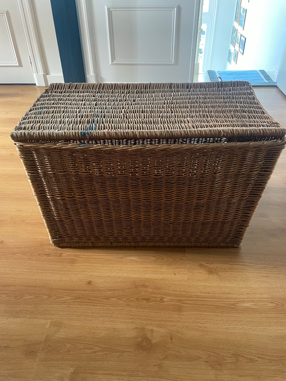 Grote rieten opbergmand met deksel, 90x55x60, Ophalen, Gebruikt, 50 tot 100 cm, 50 tot 75 cm