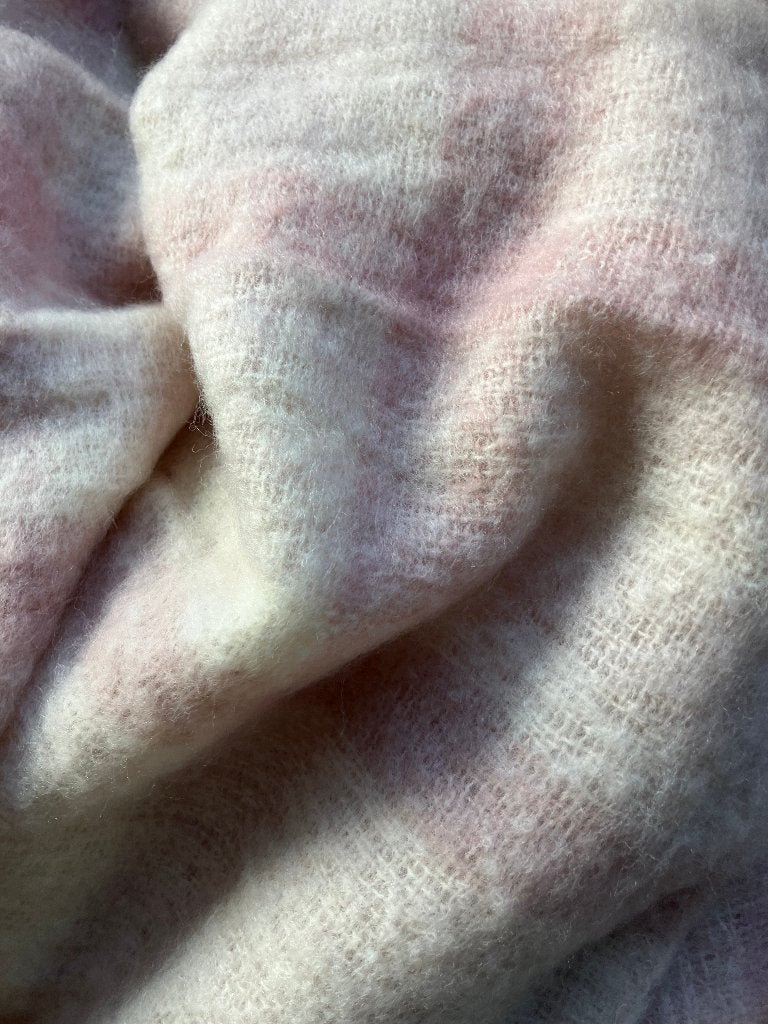 Nieuwe plaid roze wit deken met verpakking, 130 cm, Roze, Nieuw, Met franjes/kwastjes