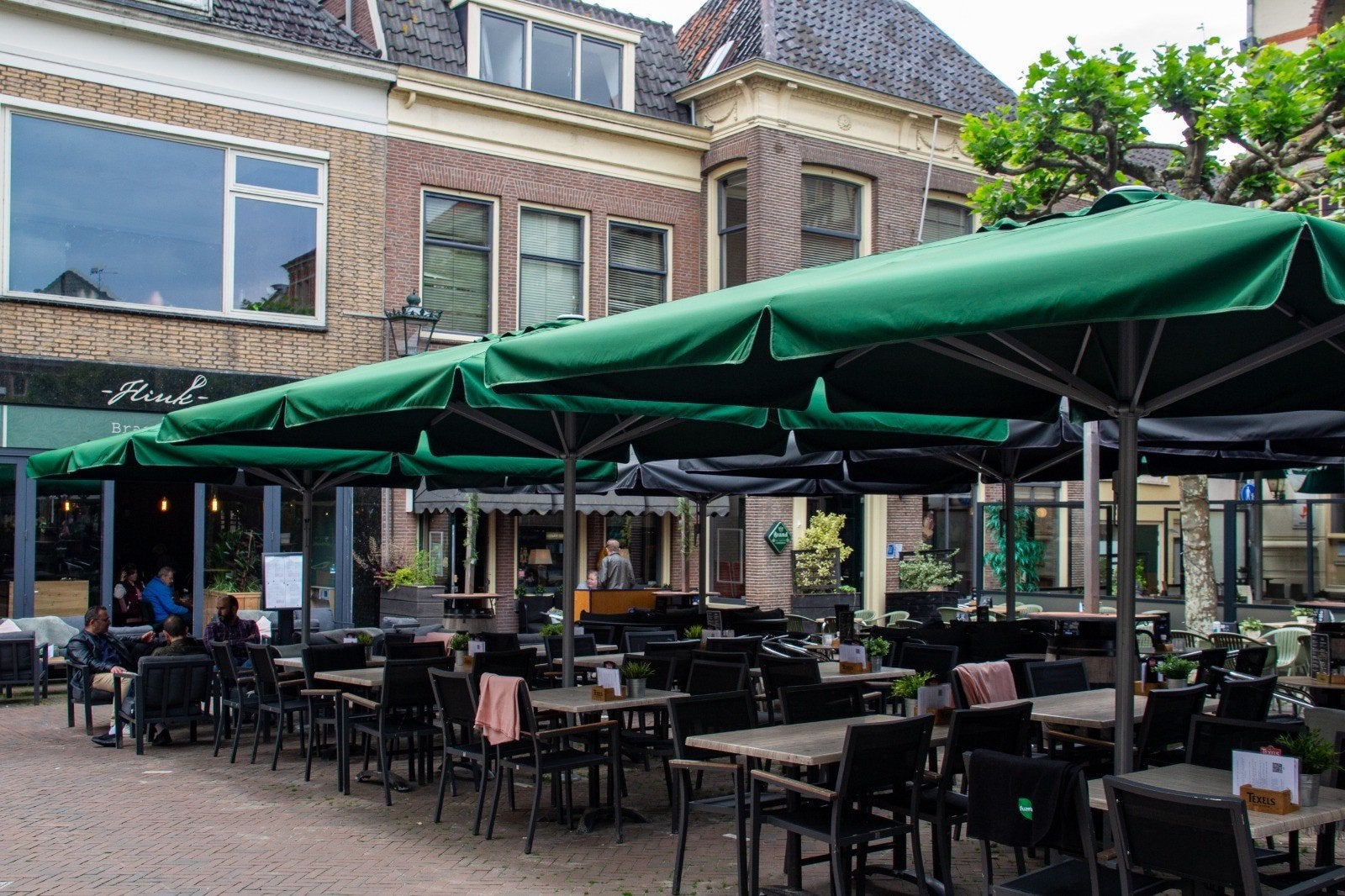 3 parasols 4x4meter, Tuin en Terras, Parasols, Ophalen, Zo goed als nieuw, Waterdicht, Stokparasol