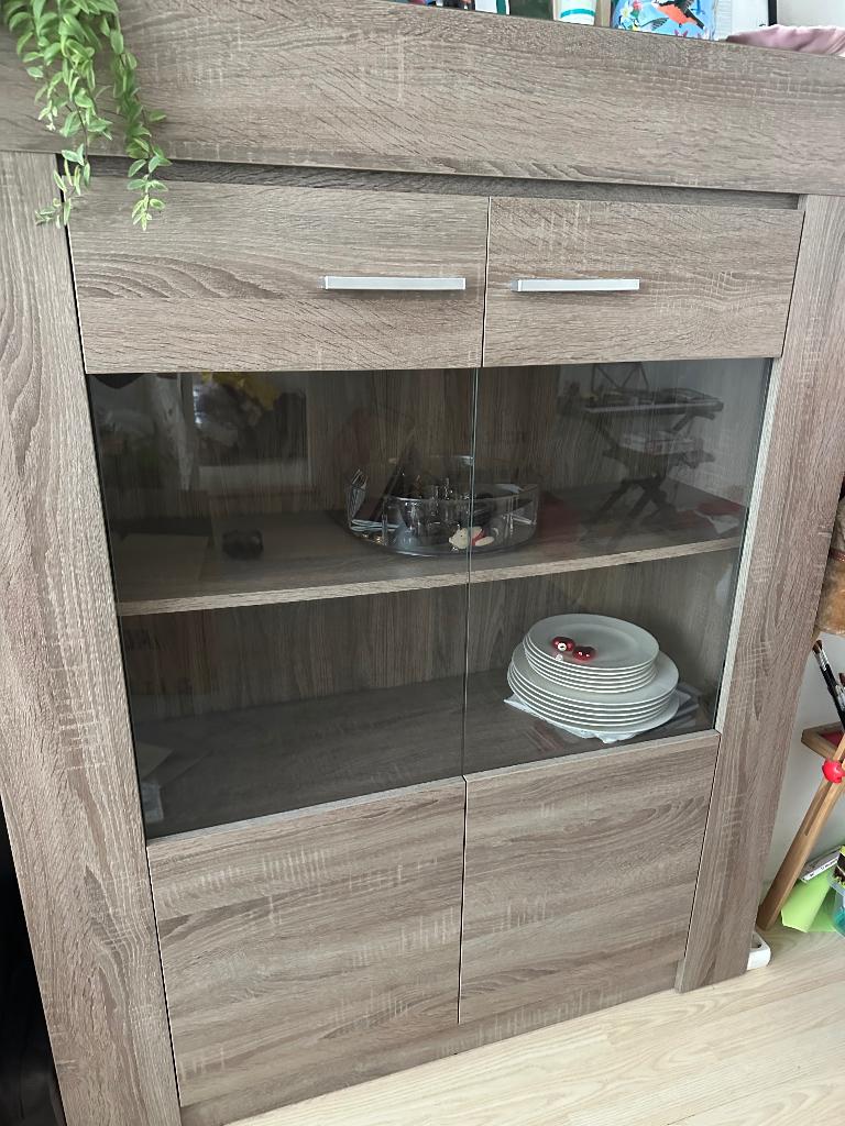 Vitrinekast van Haco, woonserie Manchester, Ophalen, Modern en eigentijds, Met deur(en), 100 tot 150 cm
