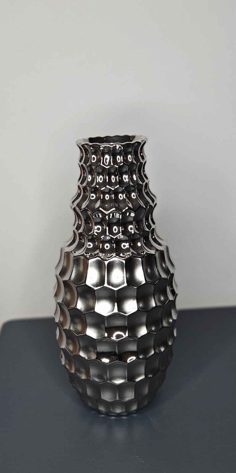 Vaas 'Hexagon' H.35cm, Gilde Handwerk, Export@Gildehandwerk.com, 35 cm, Nieuw