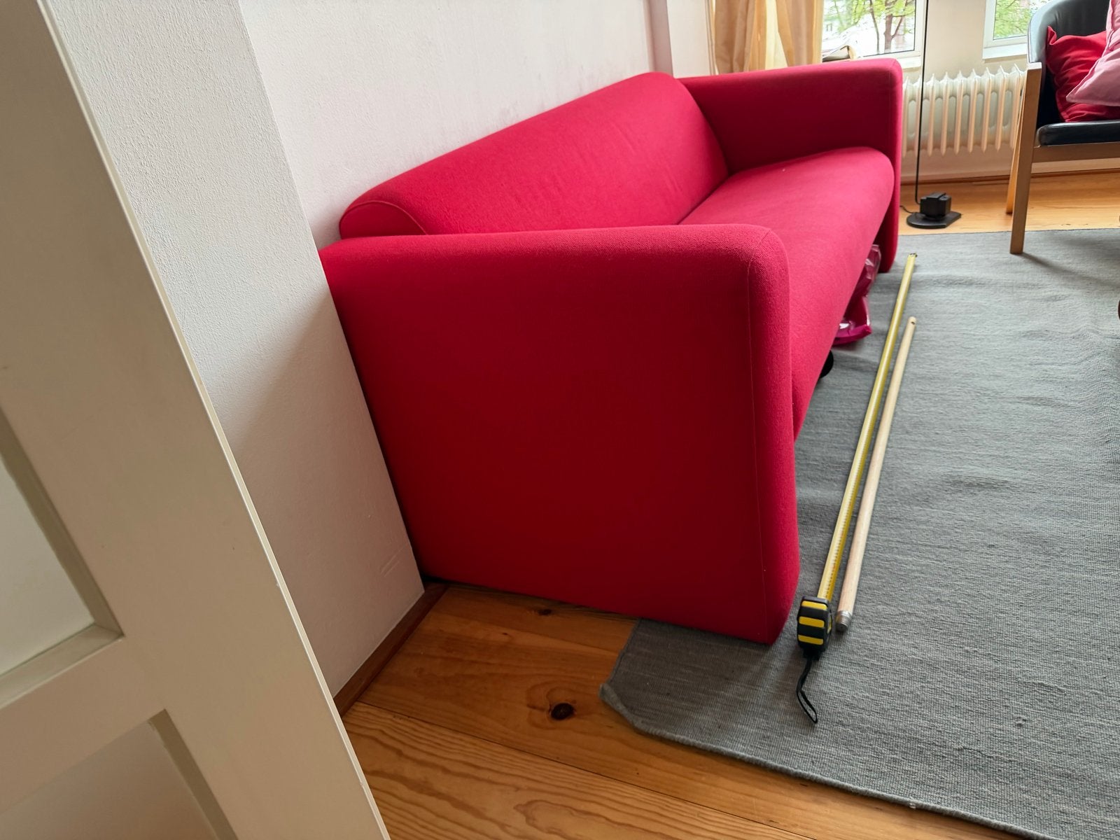FREE -Artifort Sofa - Stijlvolle Rode Bank (200x80x70cm), Ophalen, Gebruikt, Driepersoons, 75 tot 100 cm