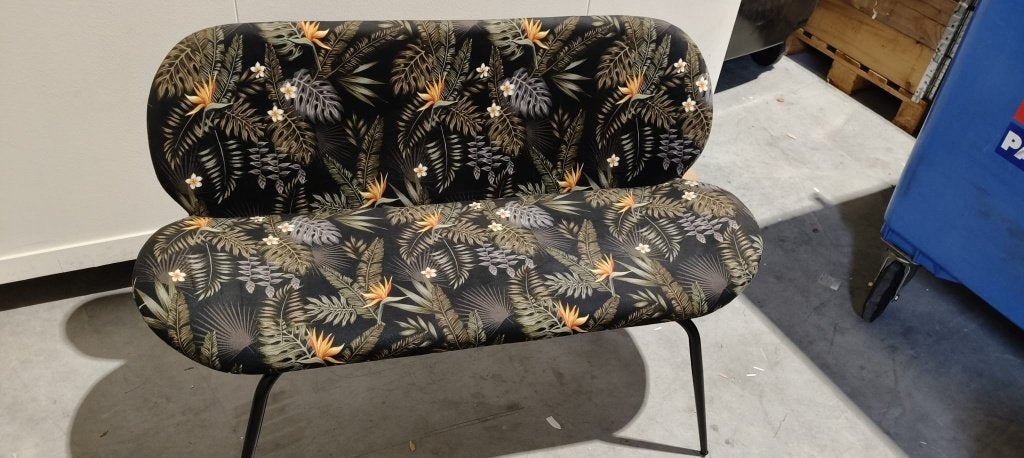 Bankje met tropische print, Huis en Inrichting, Ophalen, Tropisch, Modern, Minder dan 75 cm, Tweepersoons