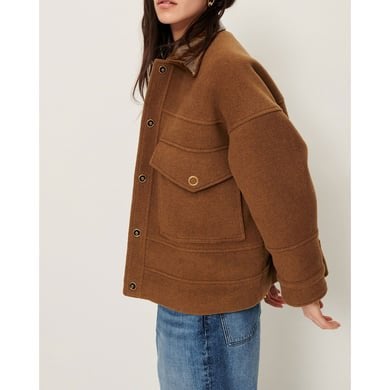 Sessùn geweldig mooie korte wollen jas, gave kraag, 36/S, Kleding | Dames, Jassen | Winter, Ophalen of Verzenden, Nieuw, Maat 36 (S)