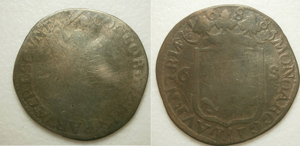 Deventer Rijderschelling 1688, Postzegels en Munten, Munten | Nederland, Vóór koninkrijk, Zilver, 25 cent, Ophalen of Verzenden