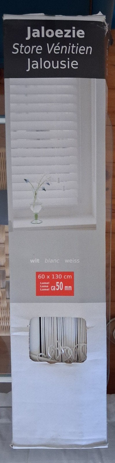 Witte kunststof jalouzie., Doe-het-zelf en Verbouw, Deuren en Horren, Ophalen, Kunststof, Minder dan 80 cm, Overige typen