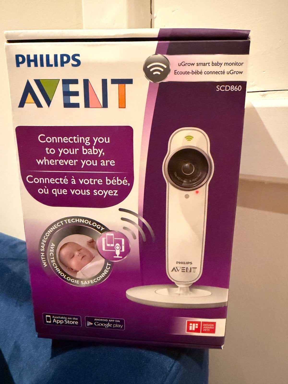 Philips Avent Babyfoon SCD860 - Nieuw in doos, werkt op wifi, Kinderen en Baby's, Babyfoons, Ophalen of Verzenden, Nieuw, 250 meter of meer