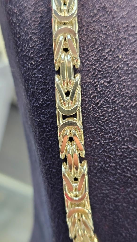 Massiefe Koningsketting zilver 65cm, Ophalen of Verzenden, Nieuw, Zilver, Zilver