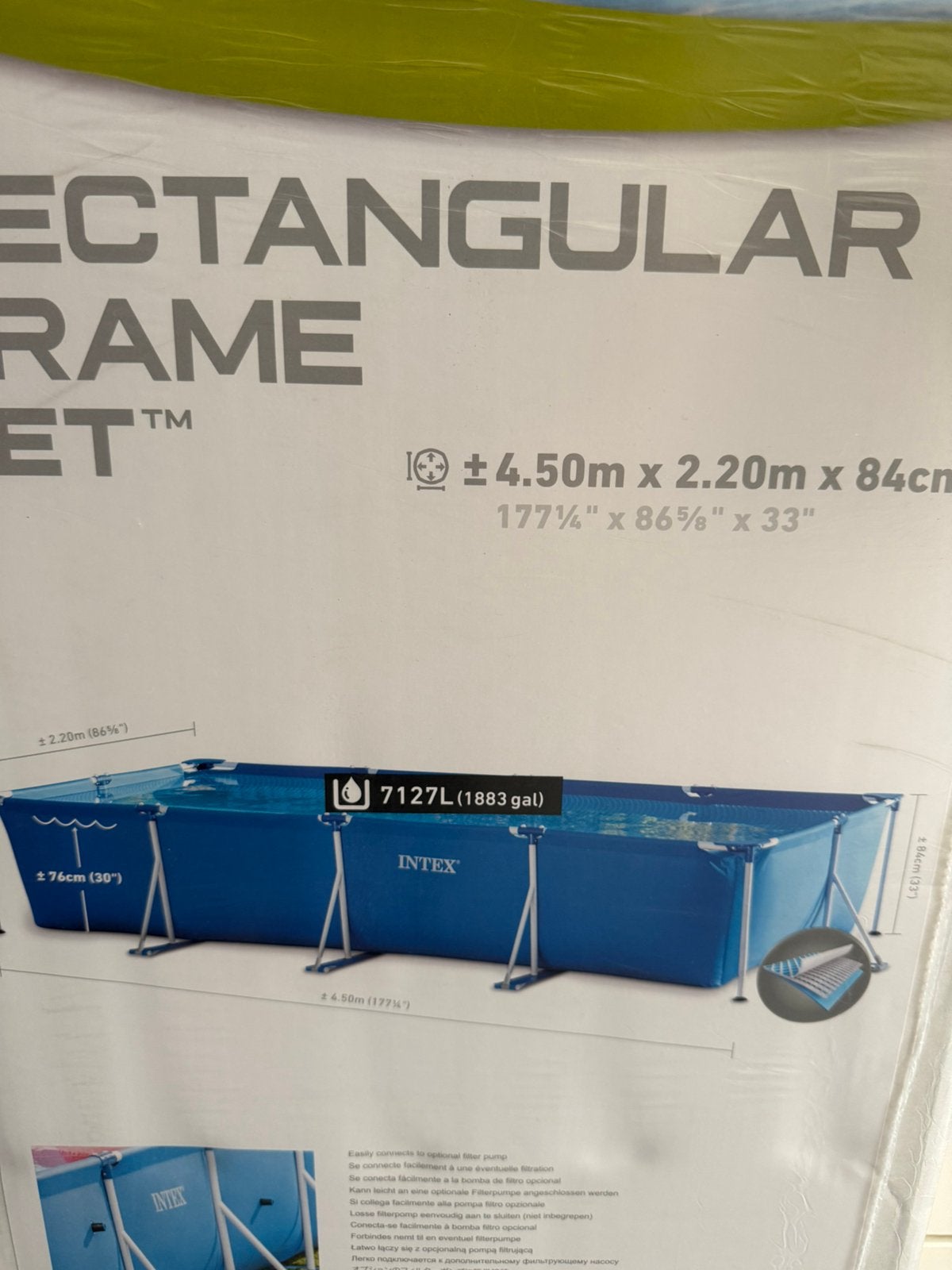 Zwembad Intex 4.50mx2.20mx84cm (NIEUW IN VERPAKKING), Ophalen, Minder dan 80 cm, Nieuw, Minder dan 200 cm