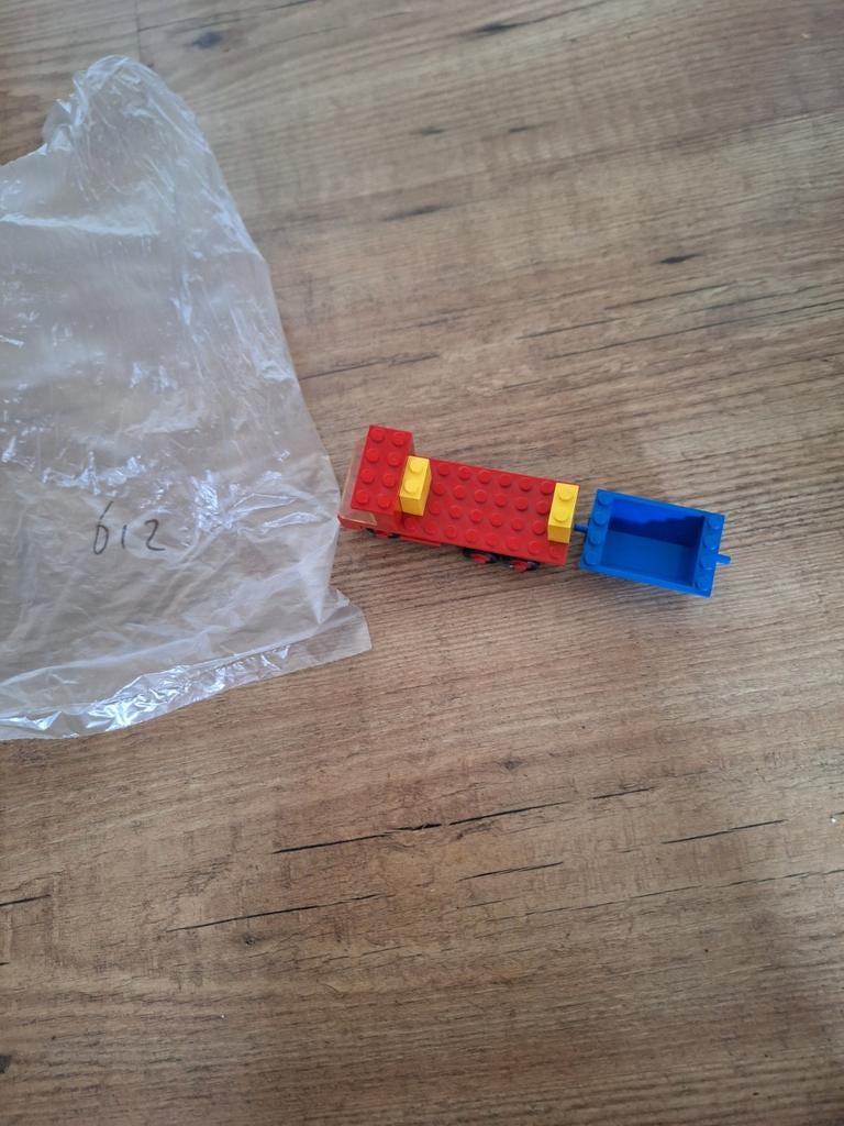 Lego set 612  treinwagon met blauwe bak, Gebruikt, Overige thema's, Ophalen of Verzenden, Duplo