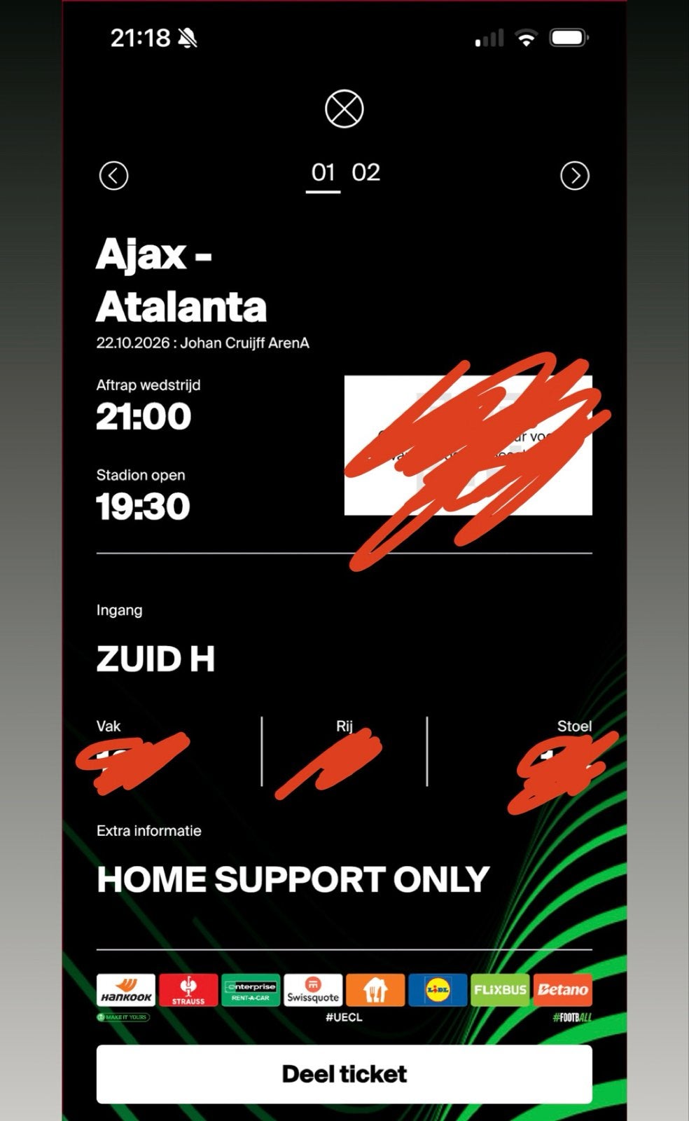 Ajax kaartjes, Tickets en Kaartjes, Twee personen