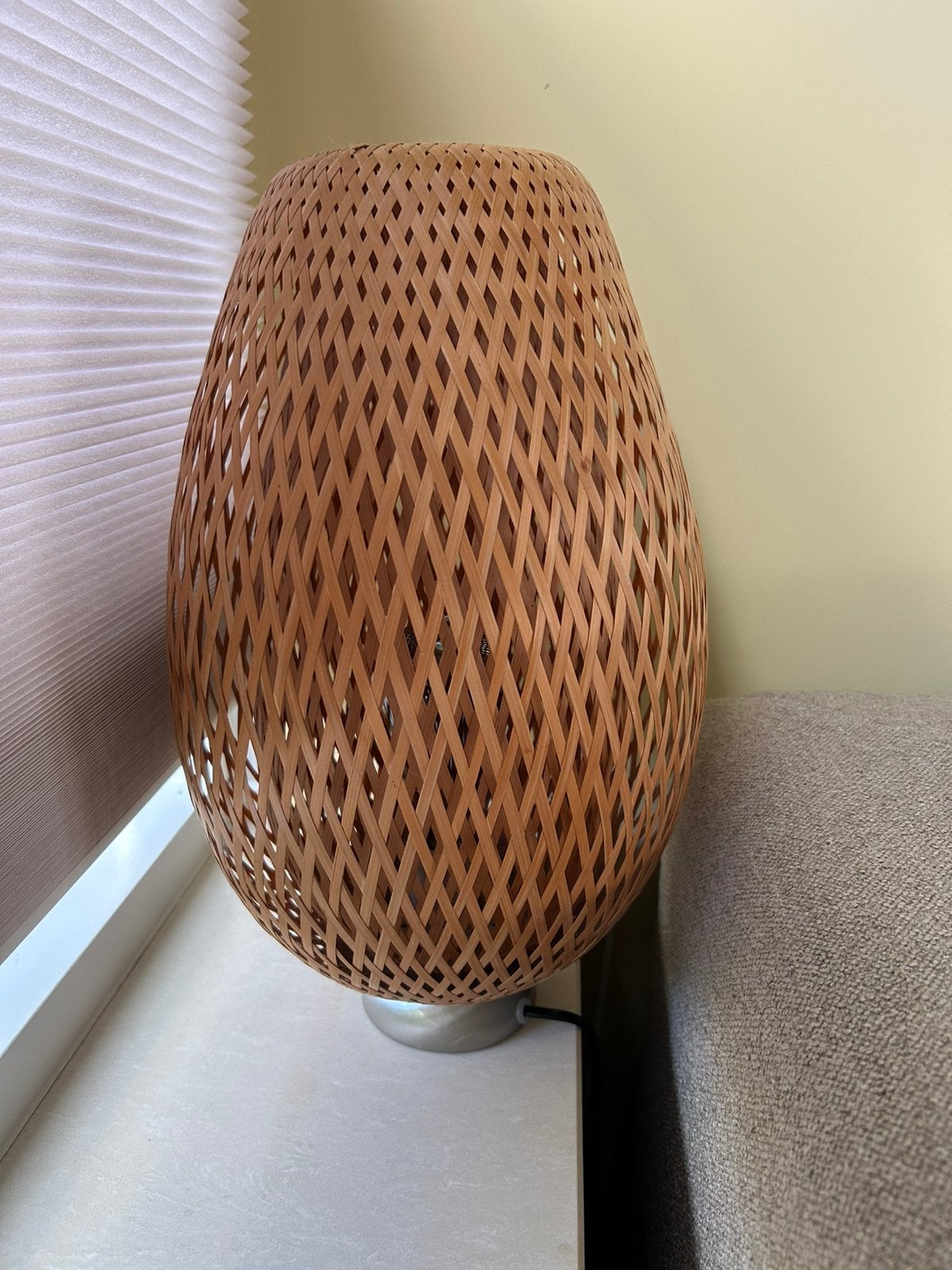 IKEA BÖJA Tafellamp | Bamboe | Japandi / Scandinavisch, Huis en Inrichting, Ophalen, Overige materialen, E27 (groot), Sfeerlamp
