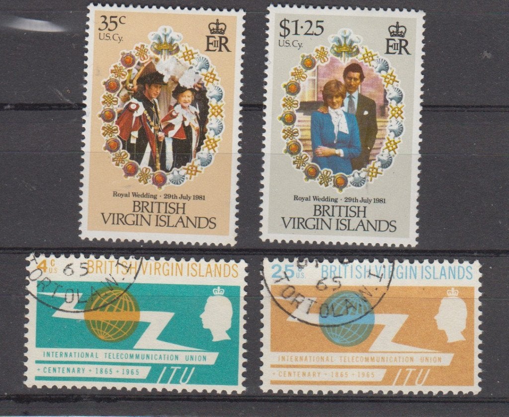 A729 brittisch virgin islands 4 stuks gestempeld en plakker, Postzegels en Munten, Ophalen of Verzenden, Midden-Amerika