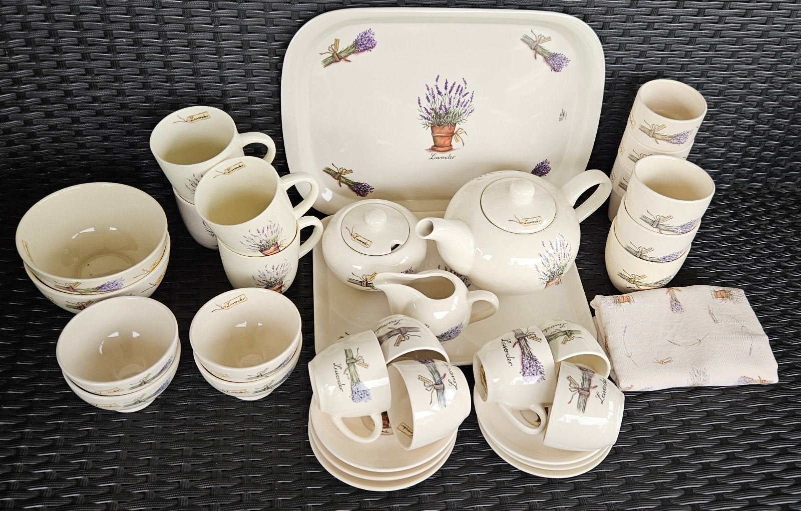 Uitgebreid Jet te Steege Lavendel Servies, Ophalen, Keramiek, Zo goed als nieuw, Overige stijlen