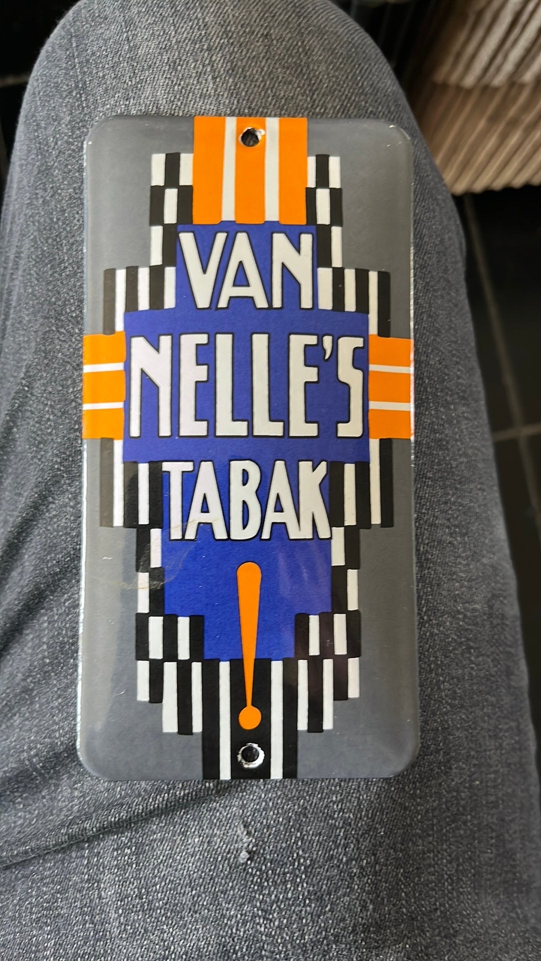 Emaille deurpost bordje Repro “Van Nelle’s Tabak”, Ophalen of Verzenden, Zo goed als nieuw, Reclamebord