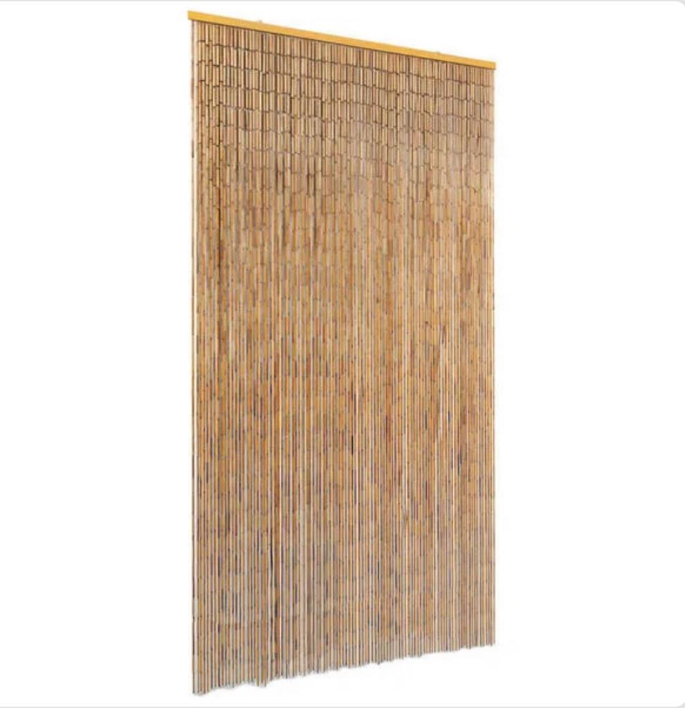 Bamboe vliegengordijn 100x220 cm - Natuurlijke look, Ophalen, 100 tot 150 cm, Bruin, 200 cm of meer