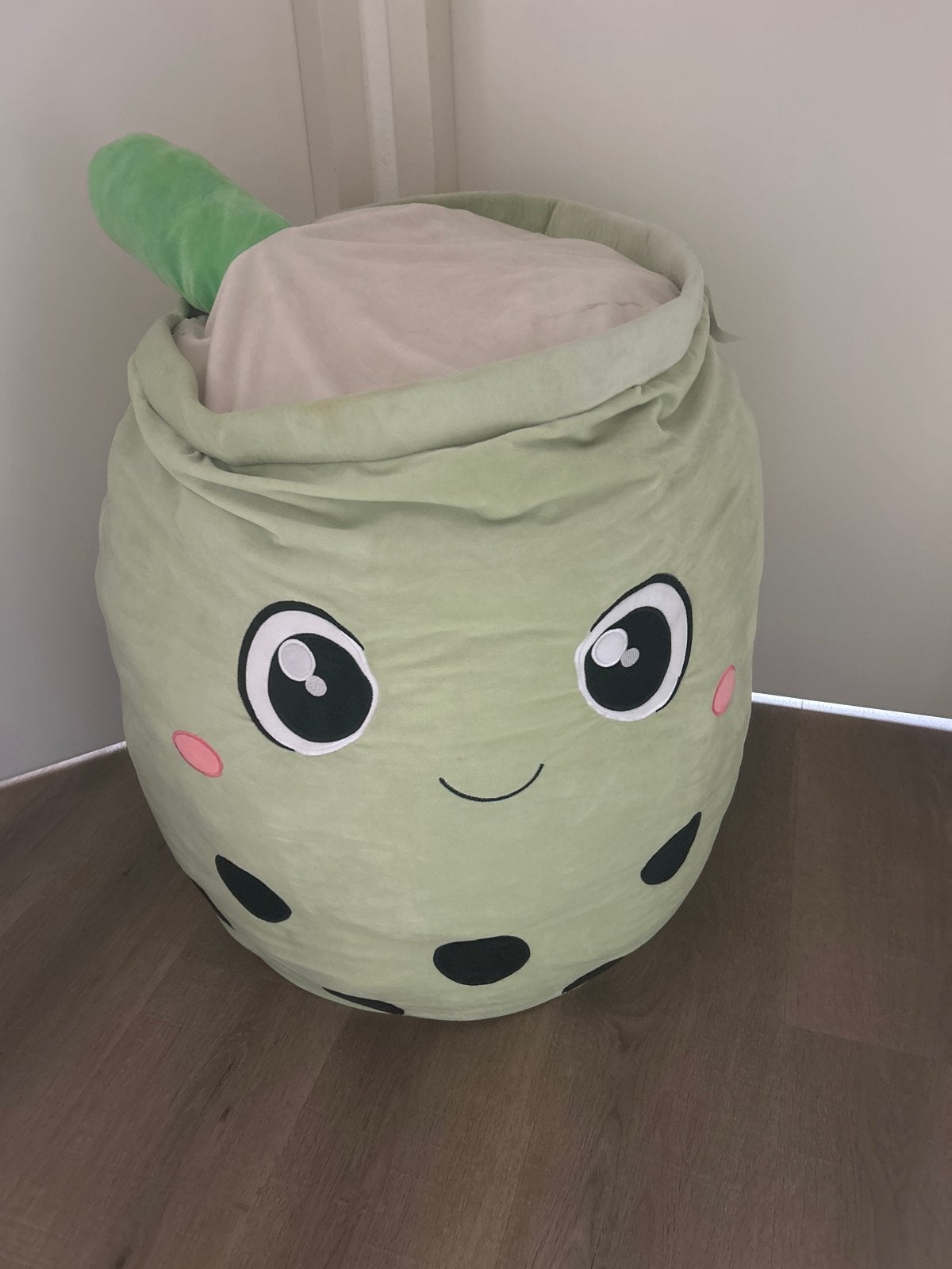 Grote Boba Tea knuffel, Ophalen, Zo goed als nieuw, Groen, Textiel