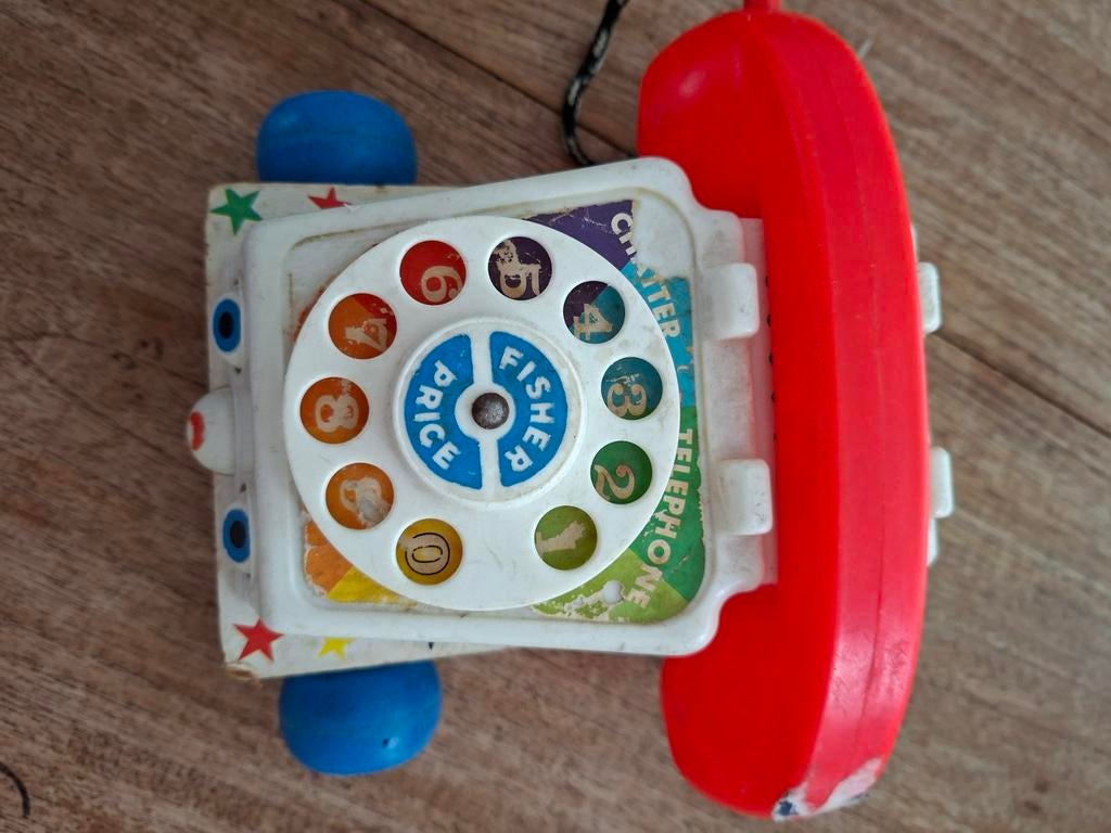 Vintage Fisher Price telefoon met houten onderkant, Kinderen en Baby's, Speelgoed | Fisher-Price, Ophalen of Verzenden