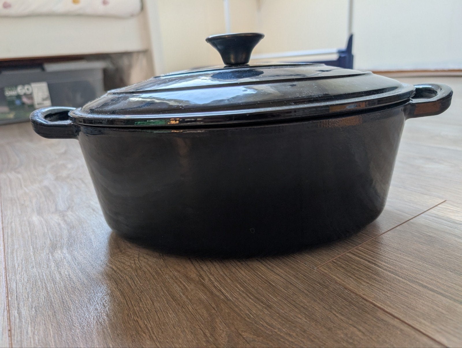 Bergier Braadpan Zwart Gietijzer 4.3 liter, Gebruikt, Le Creuset, Ophalen of Verzenden, Braadpan