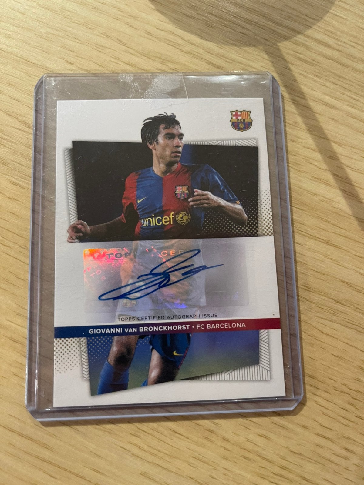 Giovanni van Bronckhorst Autograph FC Barcelona /100 Topps, Ophalen of Verzenden, Zo goed als nieuw, Plaatje