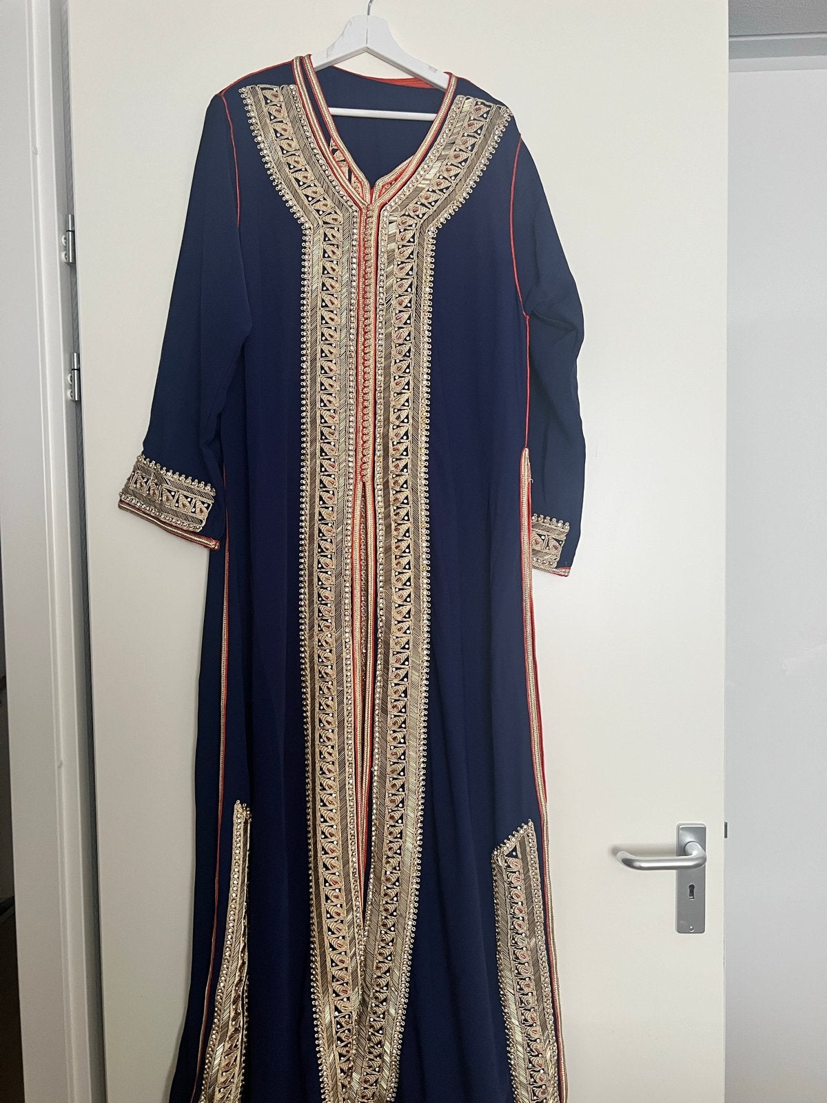 Mooie takchita oranje met donkerblauw en paars, Maat 38/40 (M), Overige typen, Meerkleurig, Ophalen of Verzenden