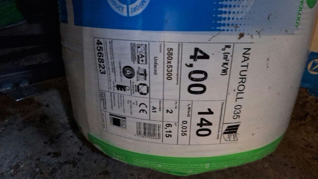 Knauf naturol 035.. 140mm dik R4,0 glaswol, Ophalen, 12 cm of meer, Nieuw, 15 m² of meer