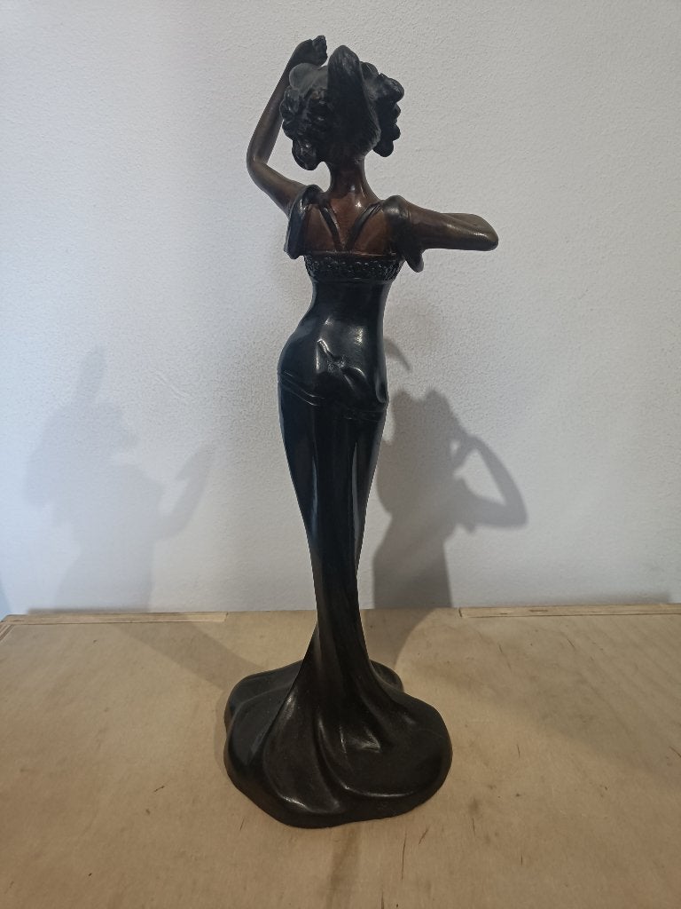 Brons Art Nouveau beeldje 'Dansende Nympf', Ophalen, Brons
