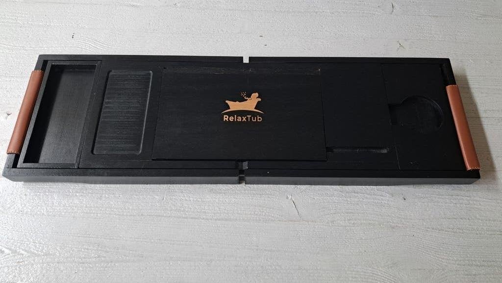RelaxTub Badplank - Zwart met spiegel en tablet/boekhouder, Ophalen, Overige typen, Zo goed als nieuw, Overige merken
