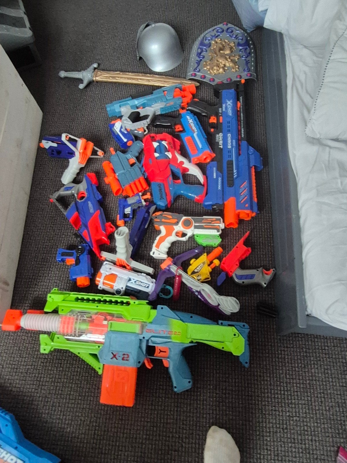 Grote partij Nerf en X-Shot blasters, inclusief elektrische, Ophalen
