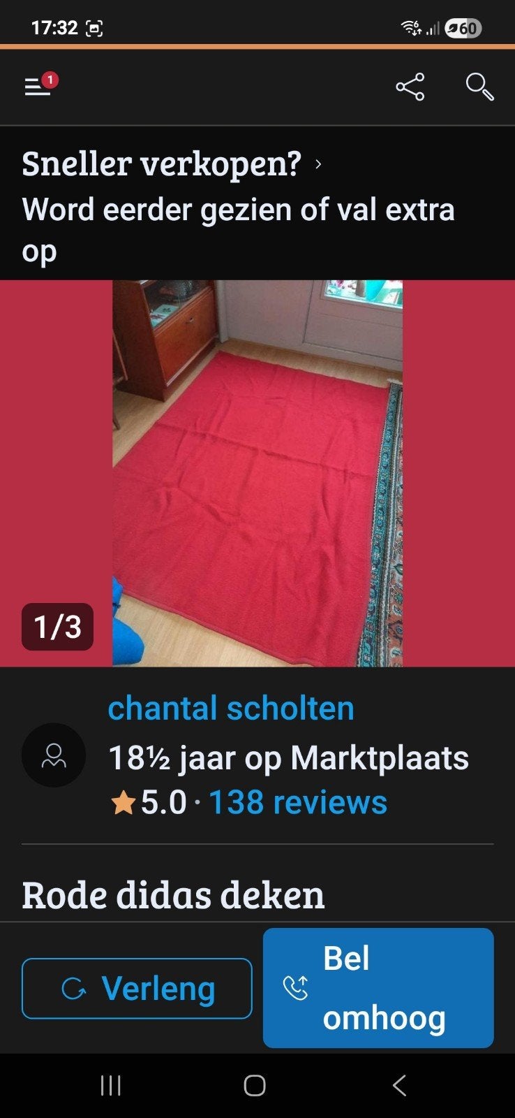 rode en paarse deken, Ophalen of Verzenden