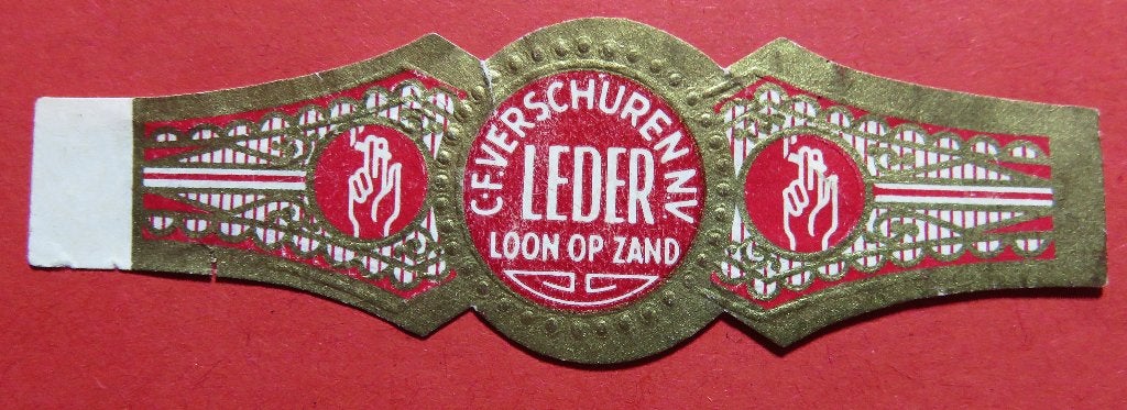 Verschuren Leder Loon Op Zand reclamebandje, Verzenden, Gebruikt, Sigarenbandjes
