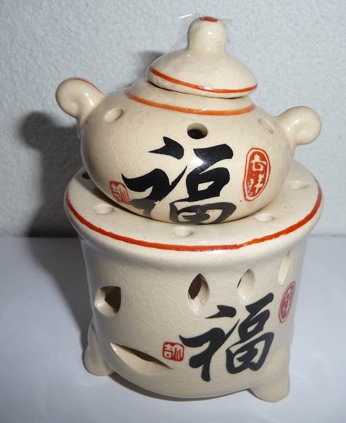 chinees miniatuur theepotje op theelichtje, Ophalen of Verzenden, Gebruikt