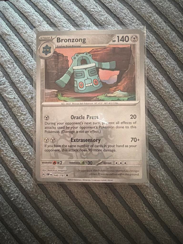 Bronzong Pokémon Kaart 145/197 (Obsidian Flames), Ophalen of Verzenden, Zo goed als nieuw, Losse kaart