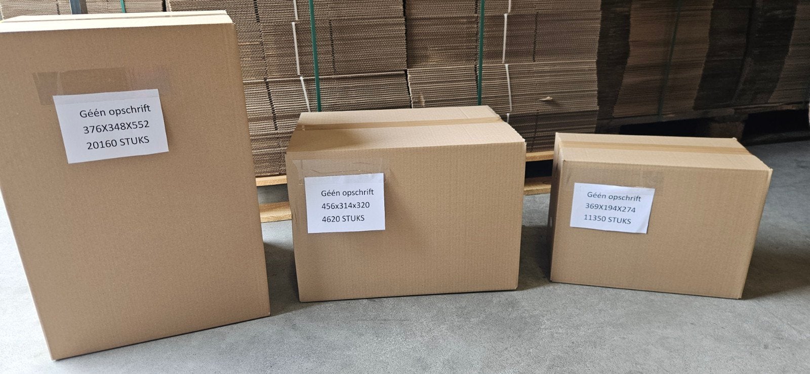 Dozen ,Grote partij 3 maten ,79 pallets ,kan óók per pallet, Ophalen, Doos, 40 tot 60 cm, Opvouwbaar