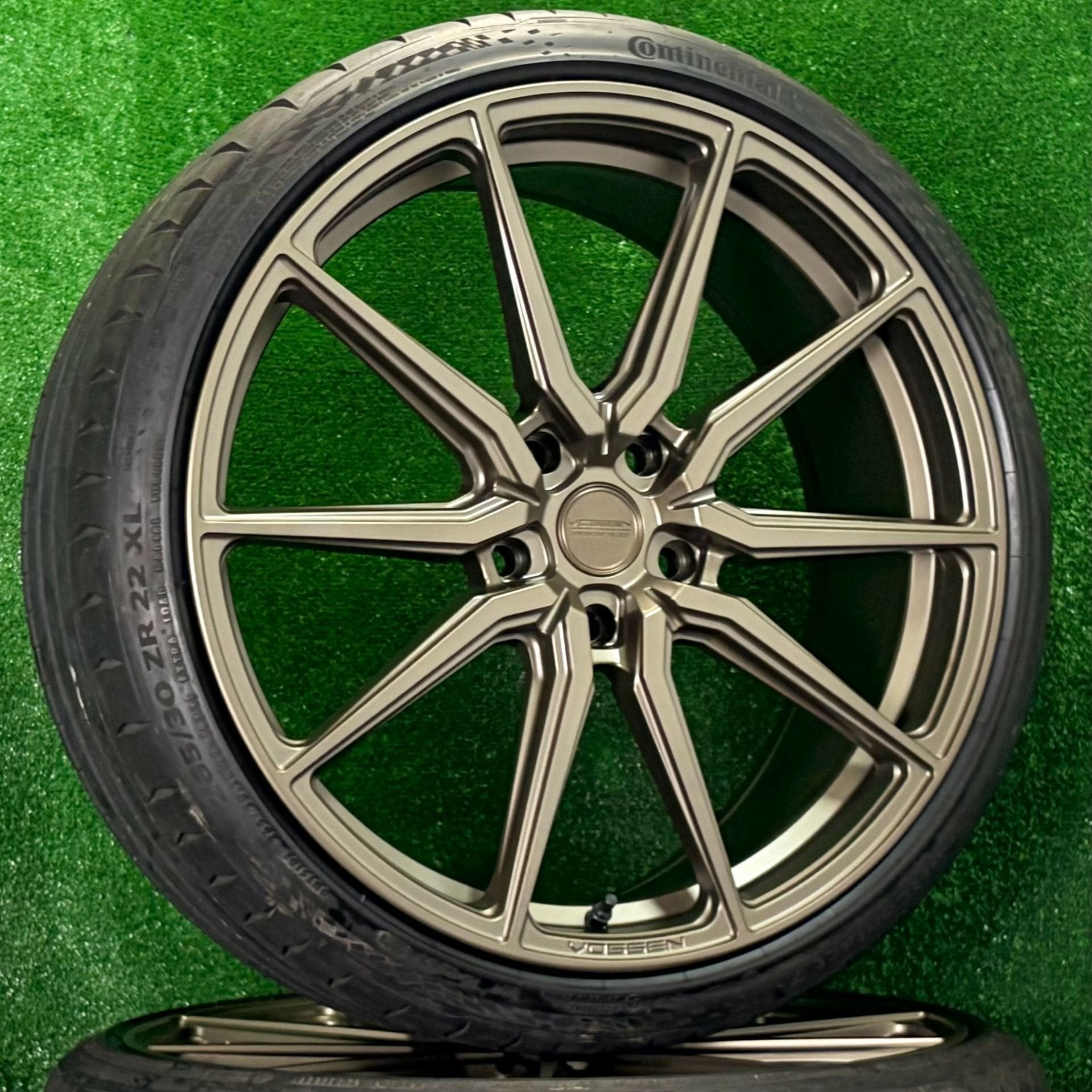 Orig. 22 inch Porsche Vossen velgen banden Panamera Taycan, Gebruikt, -, -, Banden en Velgen