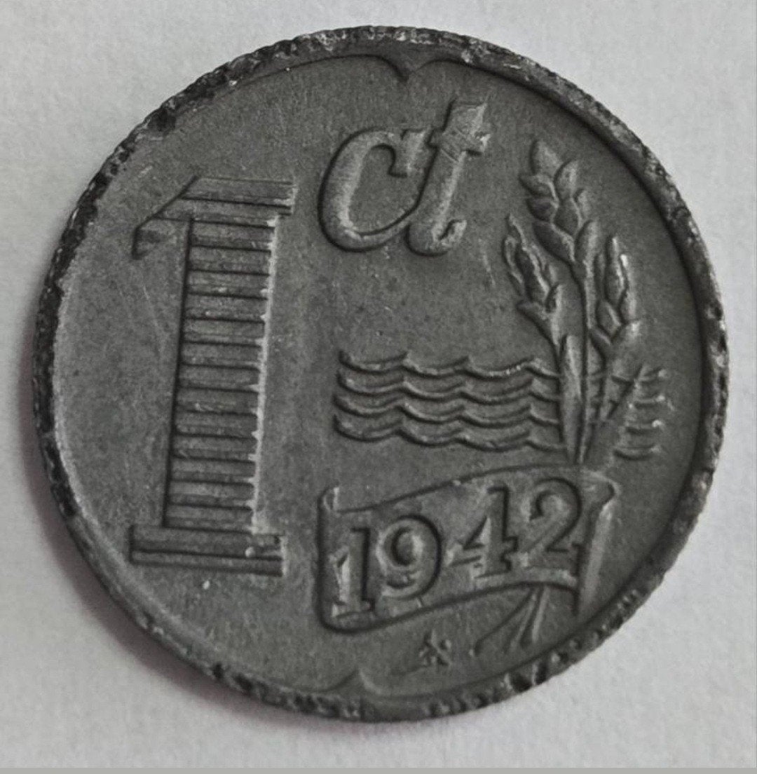 1 Cent Munt 1942 - Nederlandse Munt, Ophalen of Verzenden, Koningin Wilhelmina, 1 cent, Losse munt