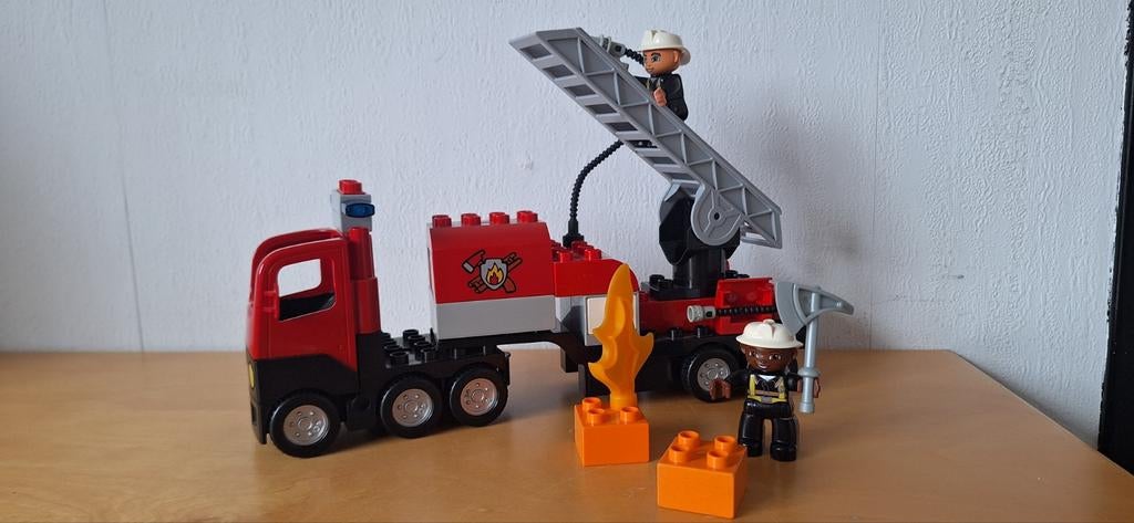 Lego Duplo Brandweerwagen, Ophalen of Verzenden, Zo goed als nieuw, Complete set, Duplo