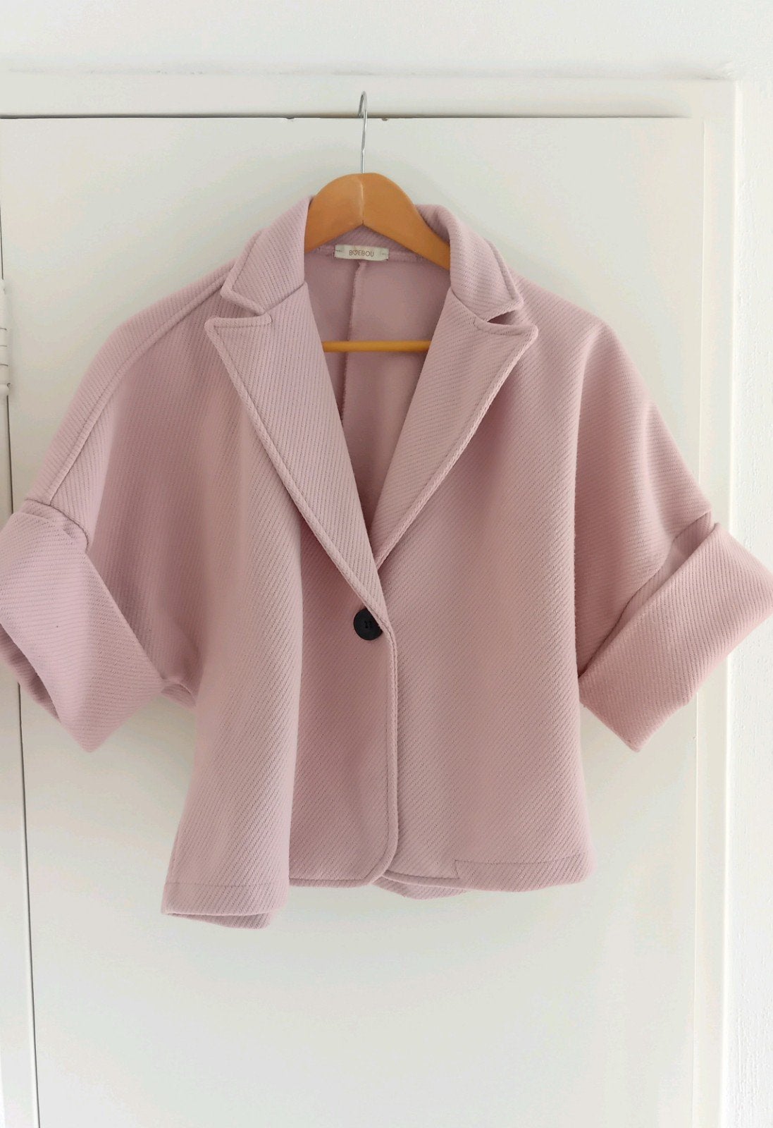 Boebou cropped blazer korte mouw roze one size, Ophalen of Verzenden, Jasje, Roze, Boebou