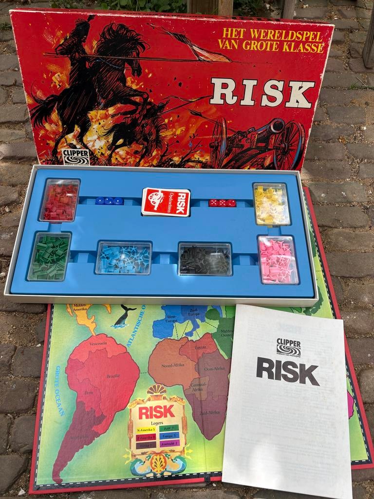 Risk bordspel Clipper spel 1976 - Rode doos, compleet, Drie of vier spelers, Ophalen, Zo goed als nieuw