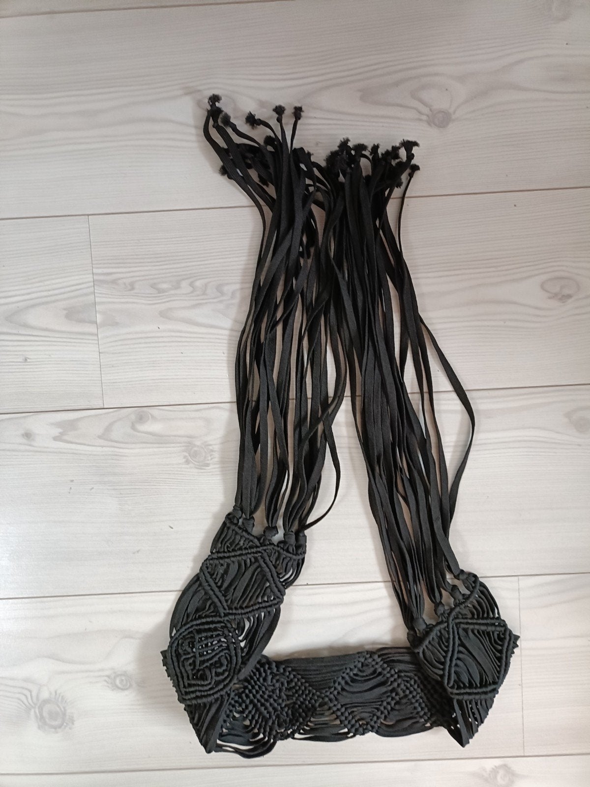 ZWARTE MACRAME CEINTUUR, Ophalen of Verzenden, Zo goed als nieuw, Zwart, 100 cm of meer