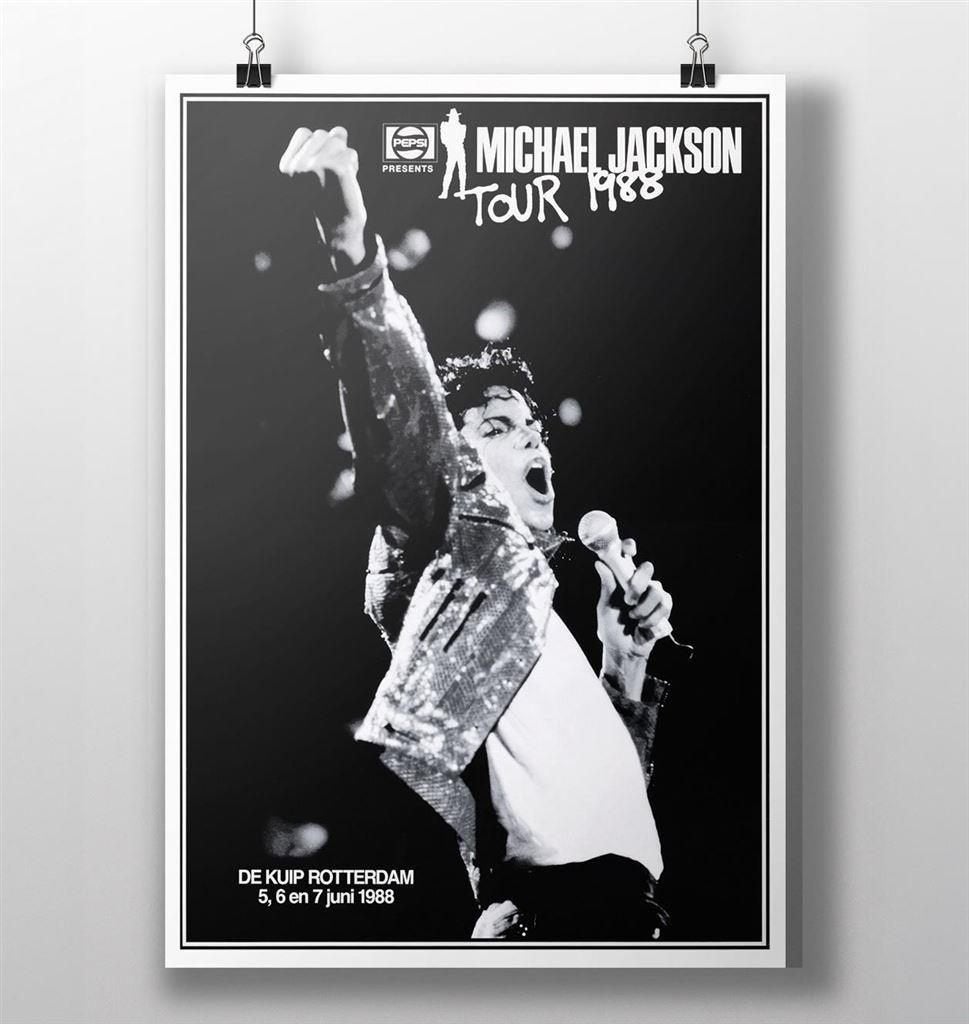 Michael Jackson1988 Kuip Concert Muziek Poster, Verzenden, Nieuw, Poster, Artwork of Schilderij