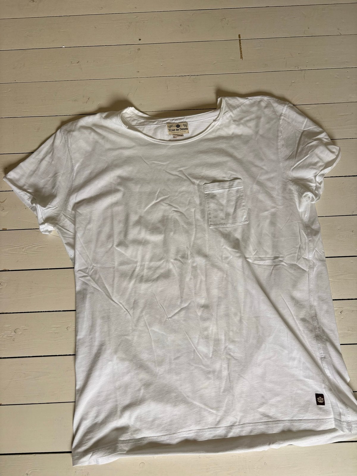 Blue de Gênes T-shirt wit met borstzak - Maat XL, Ophalen of Verzenden, Zo goed als nieuw, Maat 56/58 (XL), Wit