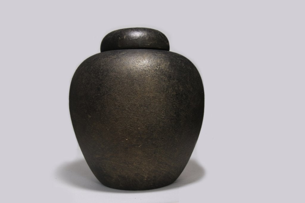 Urn steen zwart goud 4 liter, Ophalen of Verzenden, Nieuw