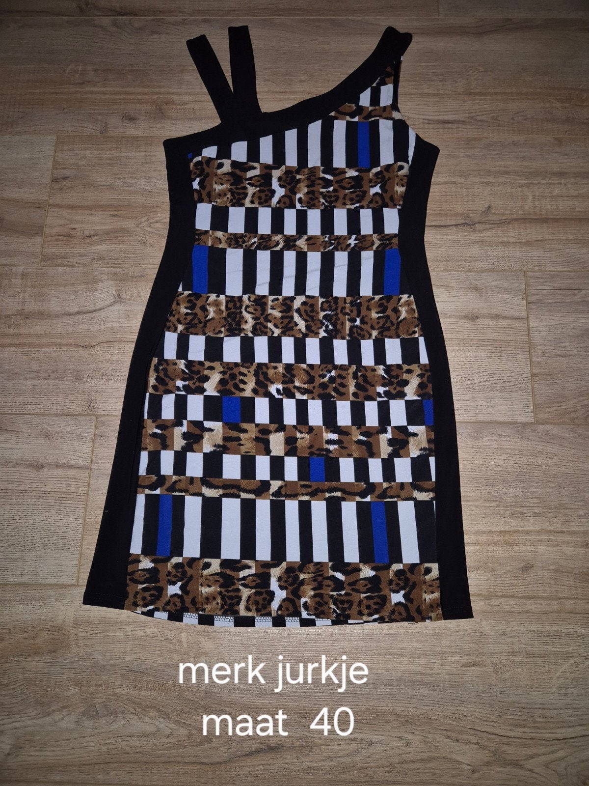 Joseph Ribkoff jurk met dierenprint en strepen, Maat 38/40 (M), Meerkleurig, Joseph Ribkoff, Ophalen of Verzenden