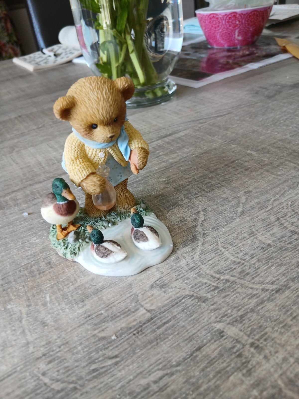 Leuke Cherished Teddies beertje met eendjes, Verzamelen, Ophalen of Verzenden, Zo goed als nieuw, Beeldje, Cherished Teddies