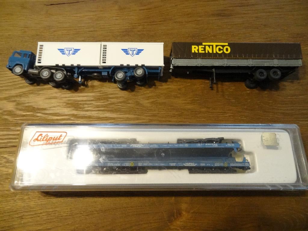 Liliput H0 200S SBB Rollende strasse met lading, Hobby en Vrije tijd, Modeltreinen | H0, Gelijkstroom, Wagon, Ophalen of Verzenden