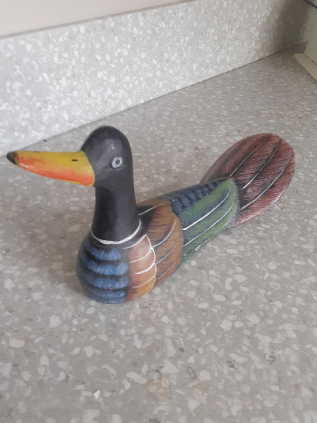 Decoratieve houten eend., Ophalen of Verzenden, Zo goed als nieuw, Hout