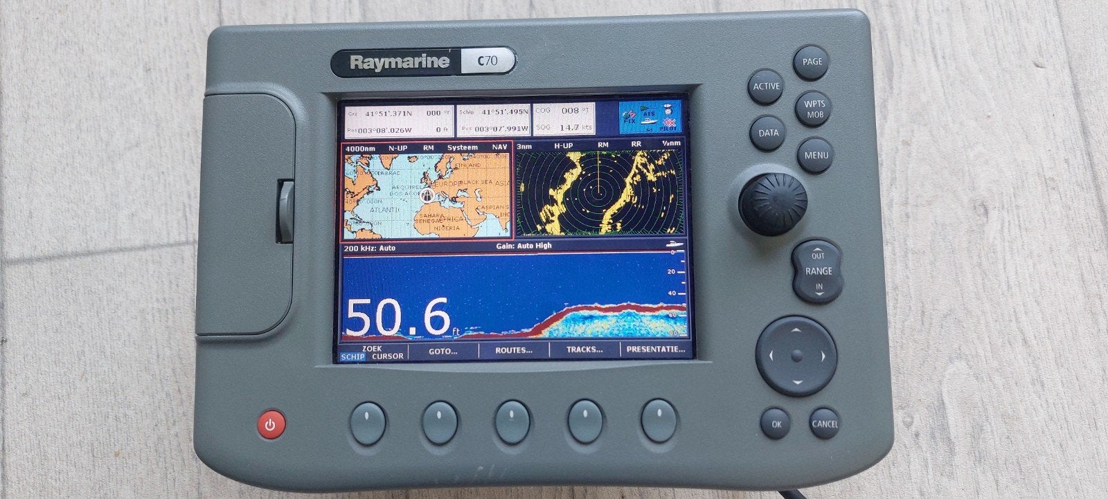 Raymarine C70 kaartplotter fishfinder, Ophalen of Verzenden, Zo goed als nieuw, Kaartplotter of Fish Finder